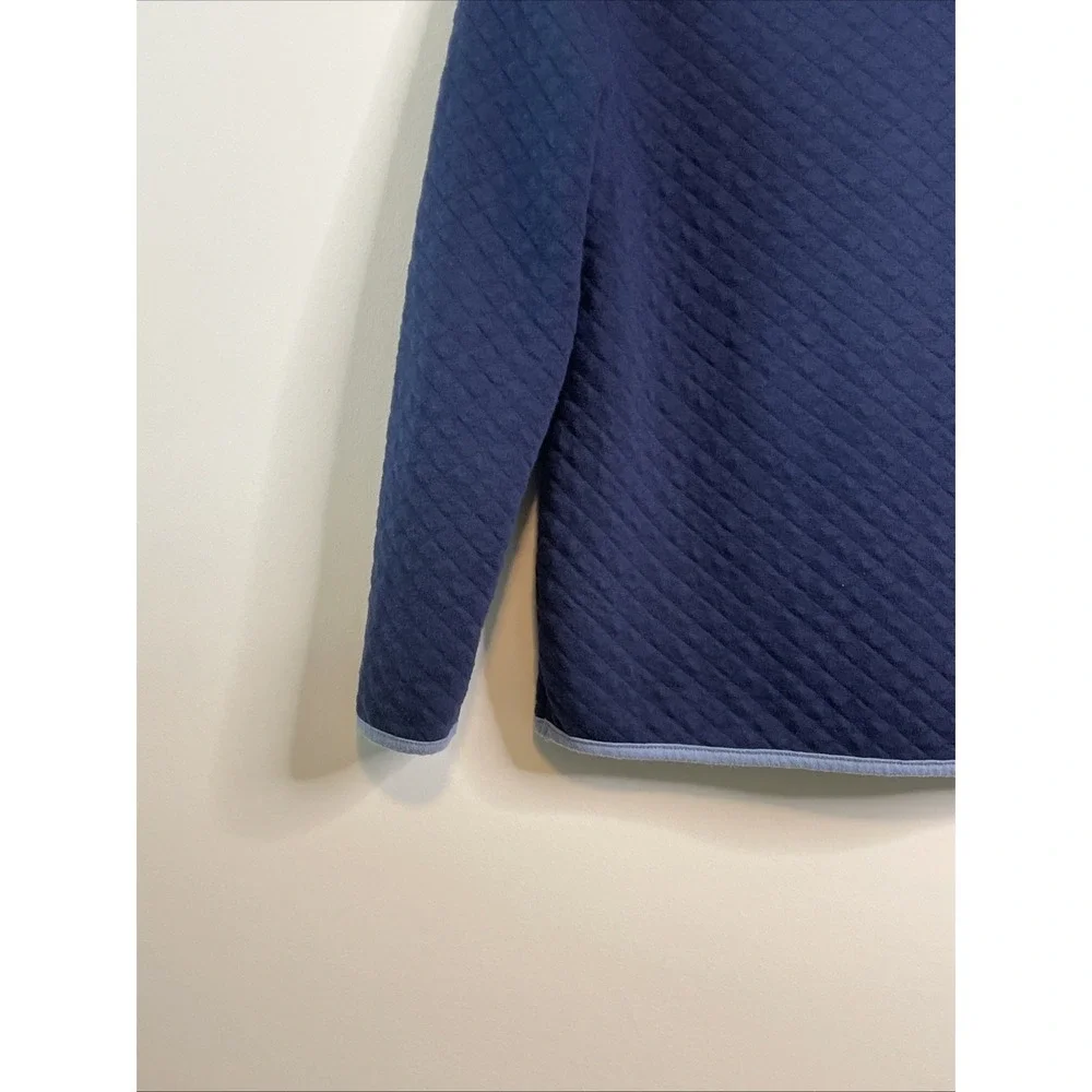 Cat & Jack Boys M 8 Navy Blue Quilted Half Zip Pullover Jacket